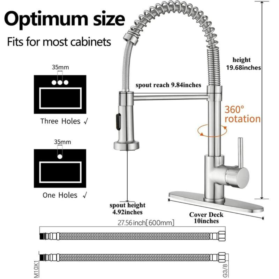 FlexFlow Pull-Down Kitchen Faucet (High Pressure Spray)