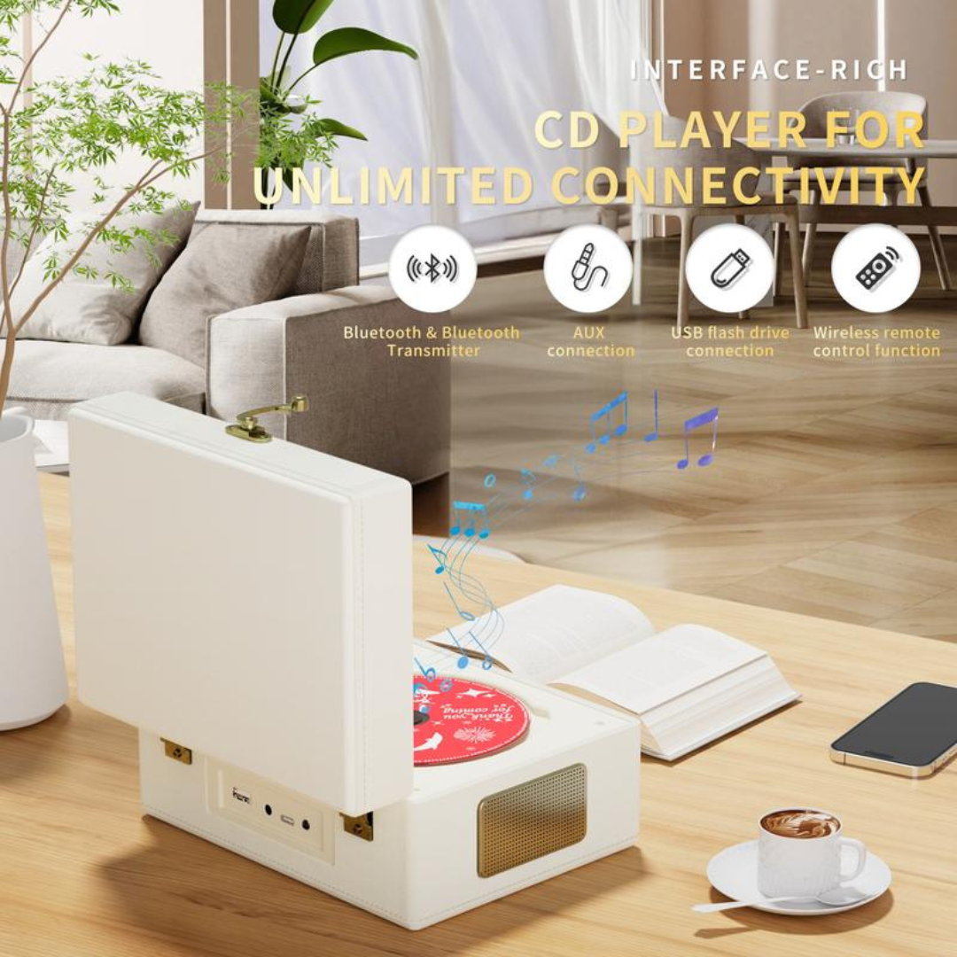 RetroSound Portable CD Player with Bluetooth Speakers