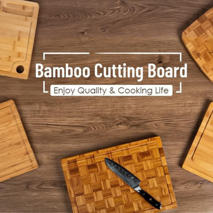 BambooCraft 3-Piece Cutting Board Set with Holder