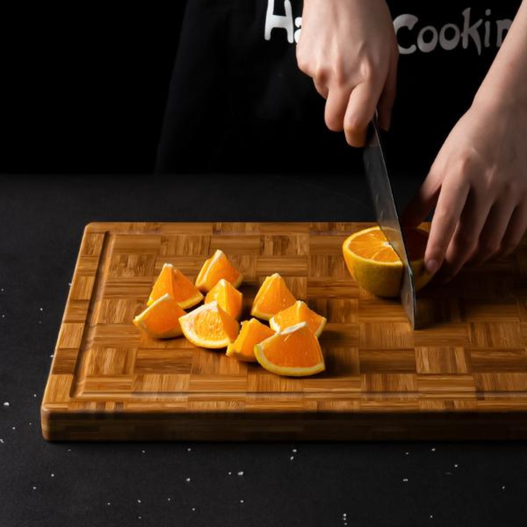 BambooCraft 3-Piece Cutting Board Set with Holder