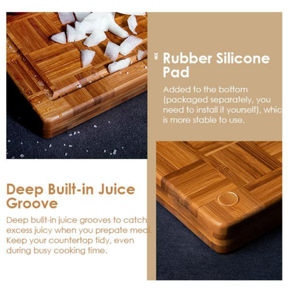 BambooCraft 3-Piece Cutting Board Set with Holder