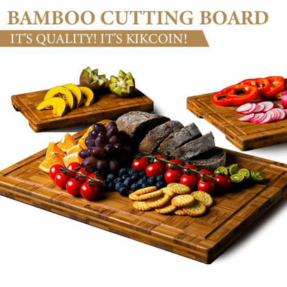 BambooCraft 3-Piece Cutting Board Set with Holder
